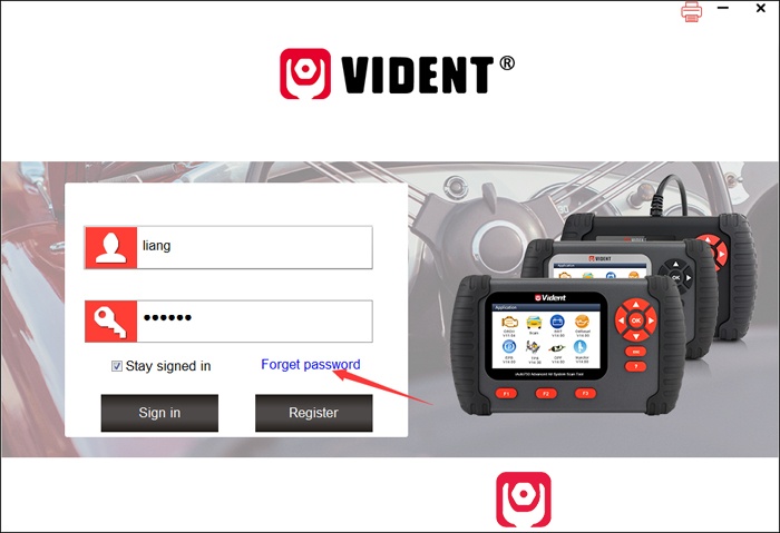 Vident Lost Password