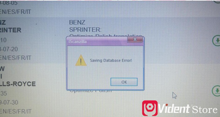 Vident Ilink400 Saving Database Error Solution 02